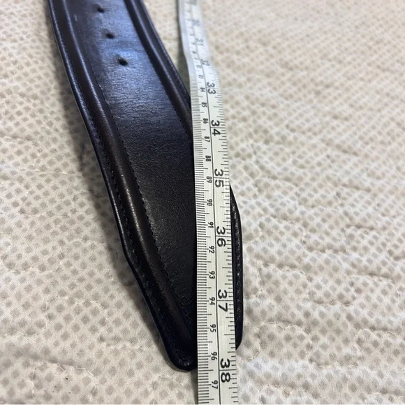 Per Se Women’s Brown Leather Belt Brass Buckle Sz S Vintage 90's - Picture 6 of 8